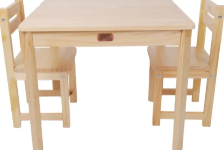 Tikk Tokk - Little BOSS Square Table & Chair Set - Natural