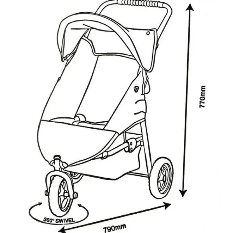 Valco - Mini Runabout Dolls Pram - Denim